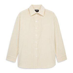 The Kooples Hill Velvet Ribbed Oversized Button Down Shirt